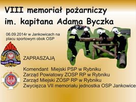 Zawody strażackie – VIII memoriał pożarniczy im. kapitana Adama Byczka